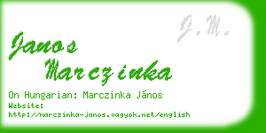 janos marczinka business card